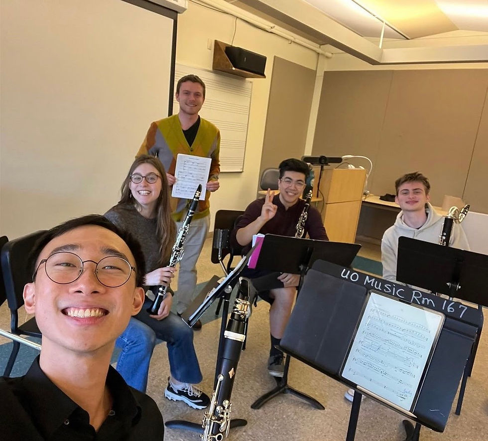 Kevin with the QWAK clarinet quartet
