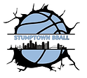 Stumptown Bball Logo with portland city scape and basketball