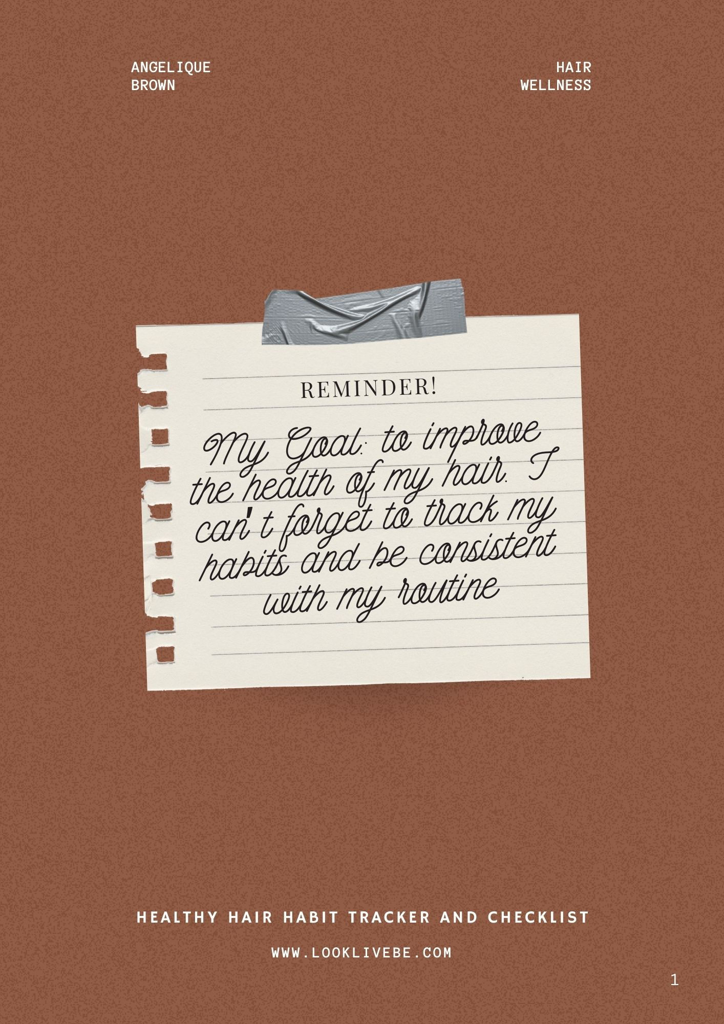 Healthy Hair Habit Tracker and Checklist