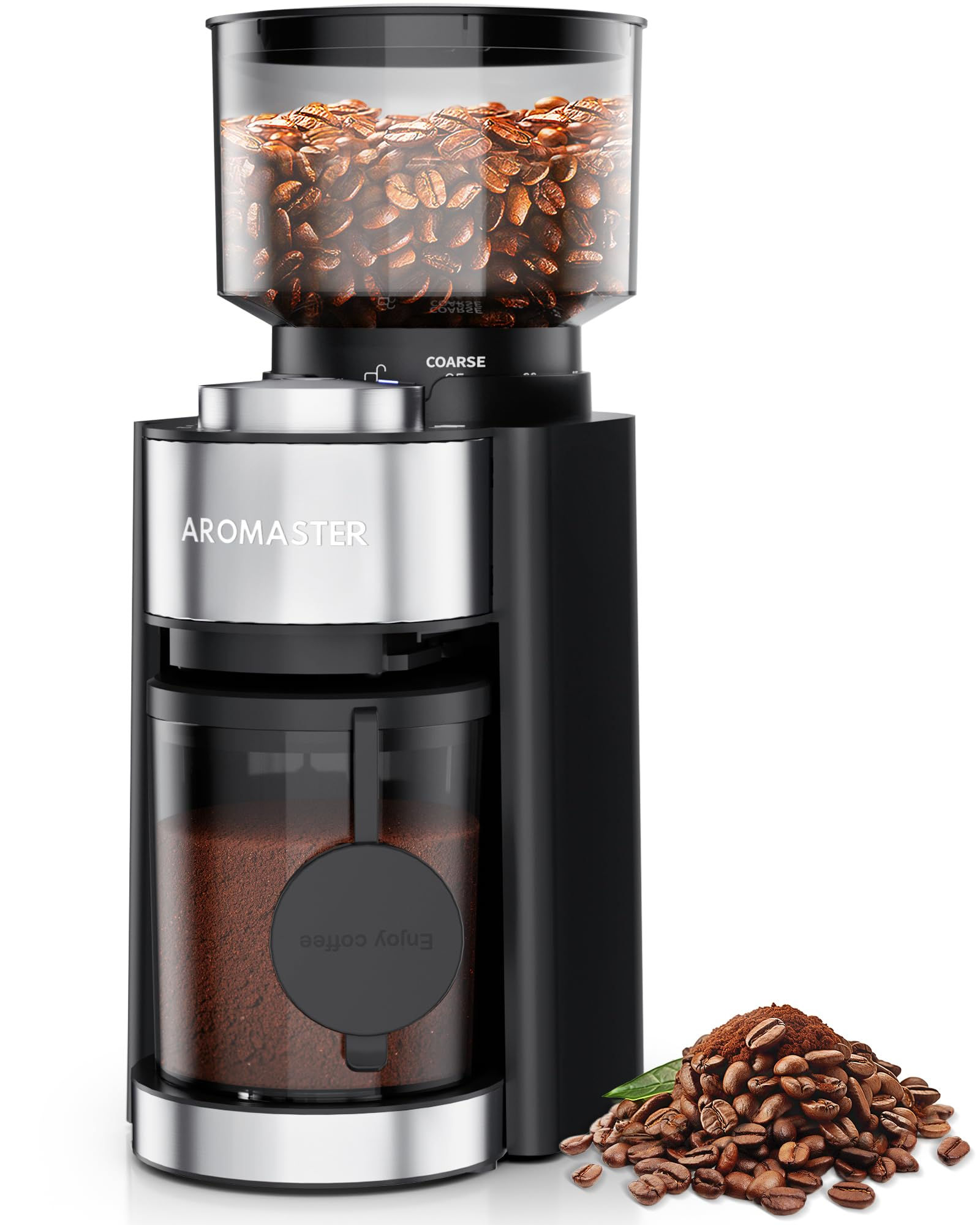 Aromaster Burr Coffee Grinder Coffee Bean Grinder with 25 Grind Setting 2-12 Cup