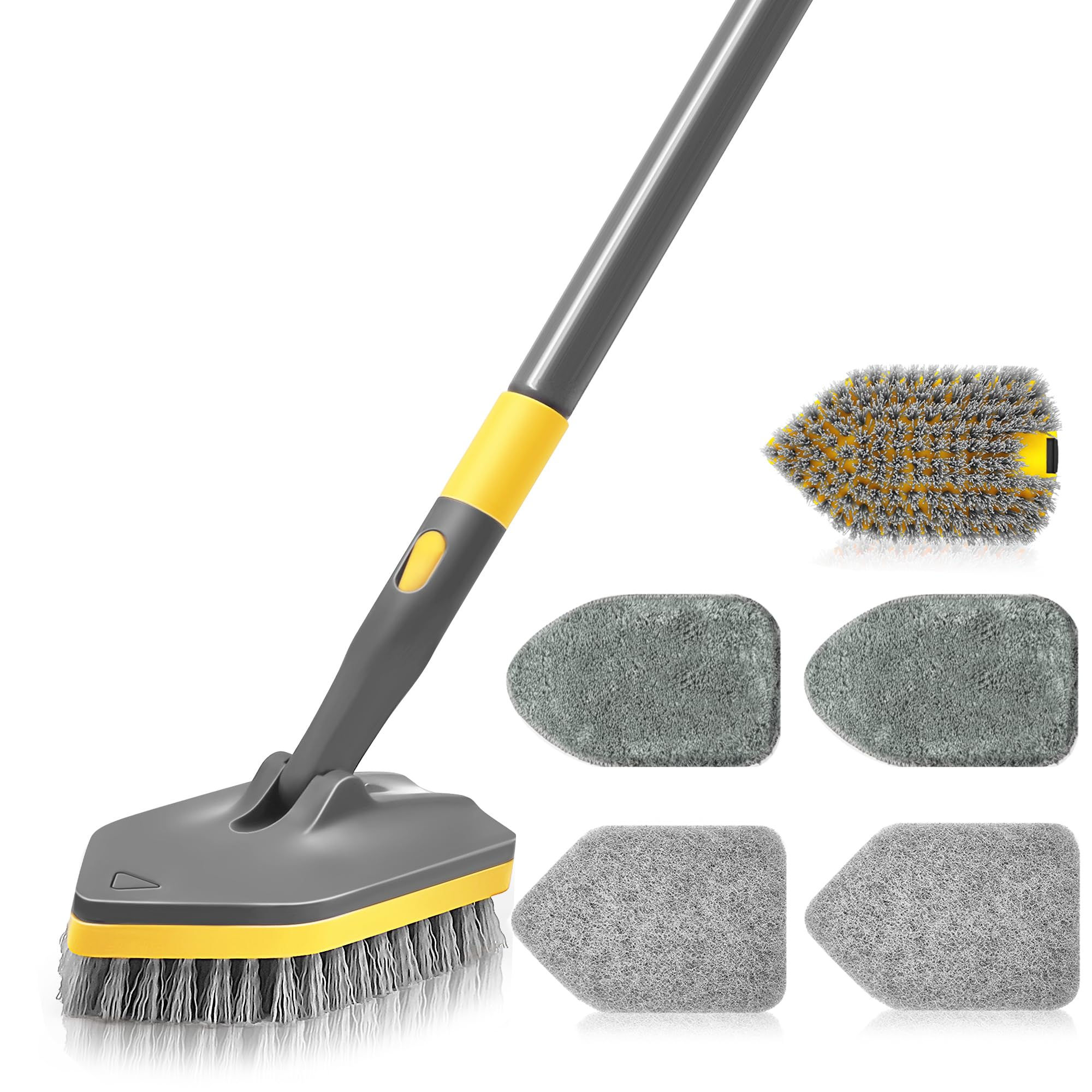 DALIPER Shower Scrubber with Long Handle for Cleaning 56" Extendable 3 in 1 Show
