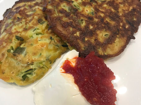 Zucchini fritters with feta cheese and dill