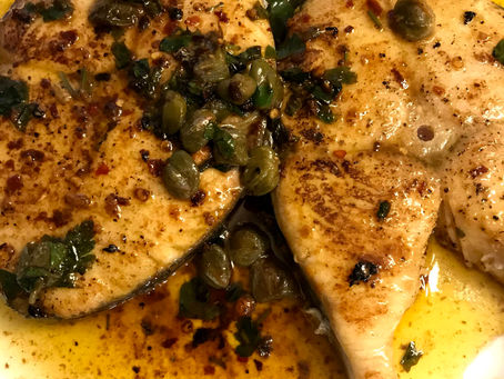Mediteranean fish with capers and wine