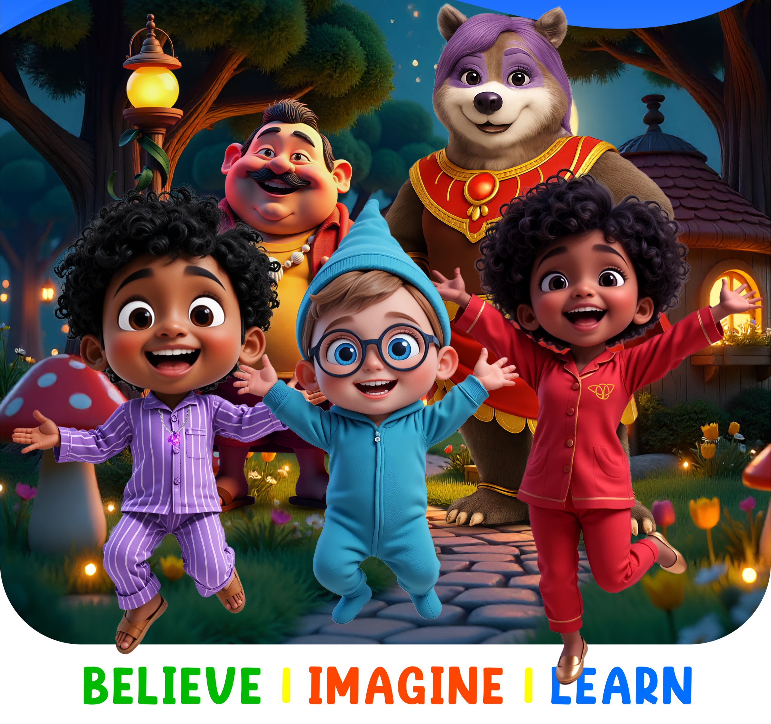 Nineveh Treehouse Preschool 5 Characters with Believe Imagine Learn