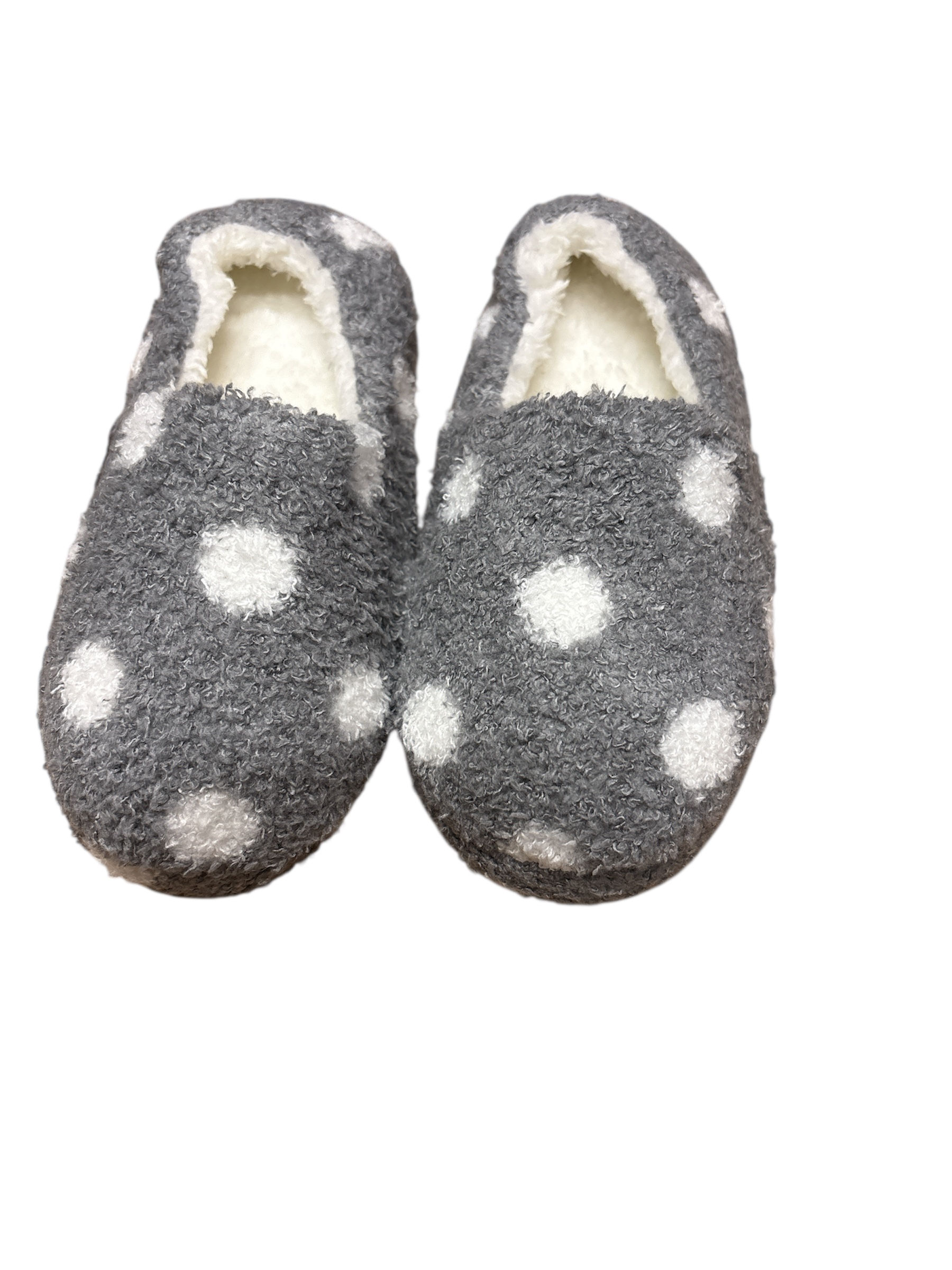 Grey childrens spotty slippers