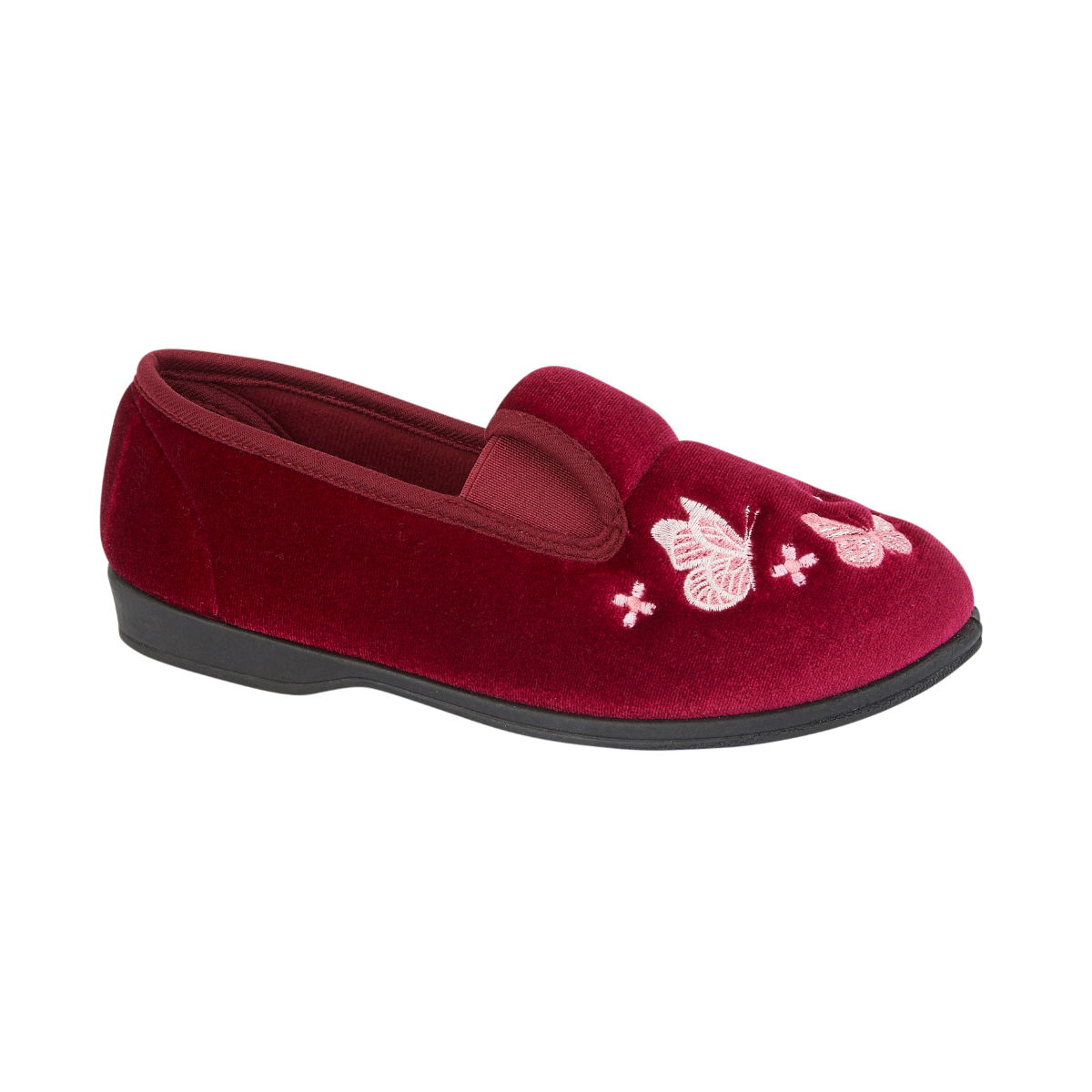 Wine ladies cherish twin elastic slipper front view