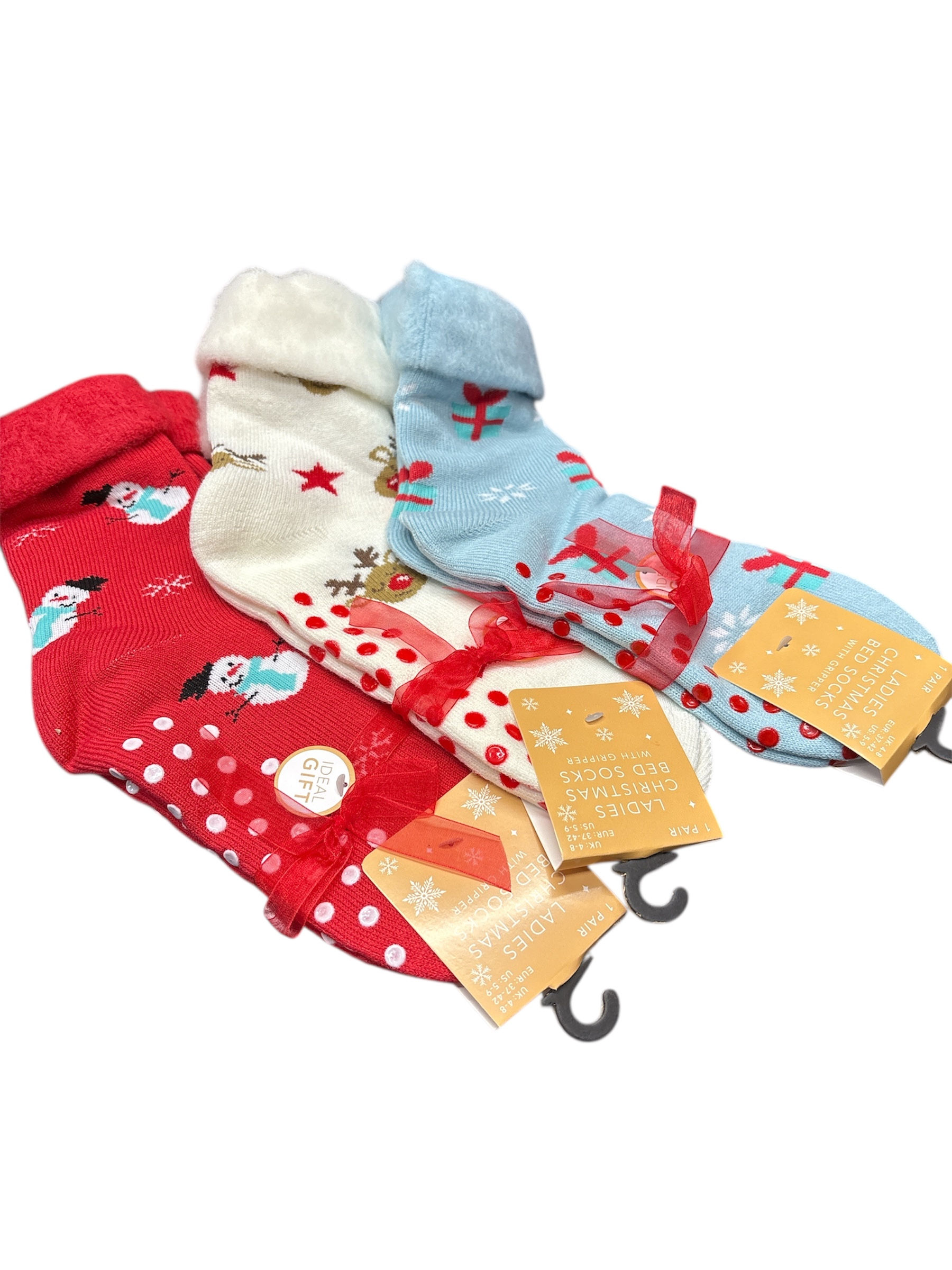 Ladies Christmas design bed socks - 3 designs