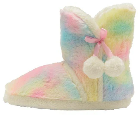 HUXLEE DUNLOP made with memory foam Rainbow indoor slipper boot