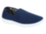 Navy canvas mens slip on shoe front view