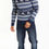 Thumbnail: Threadbare - Caribou crew neck Fairisle Christmas jumper in navy