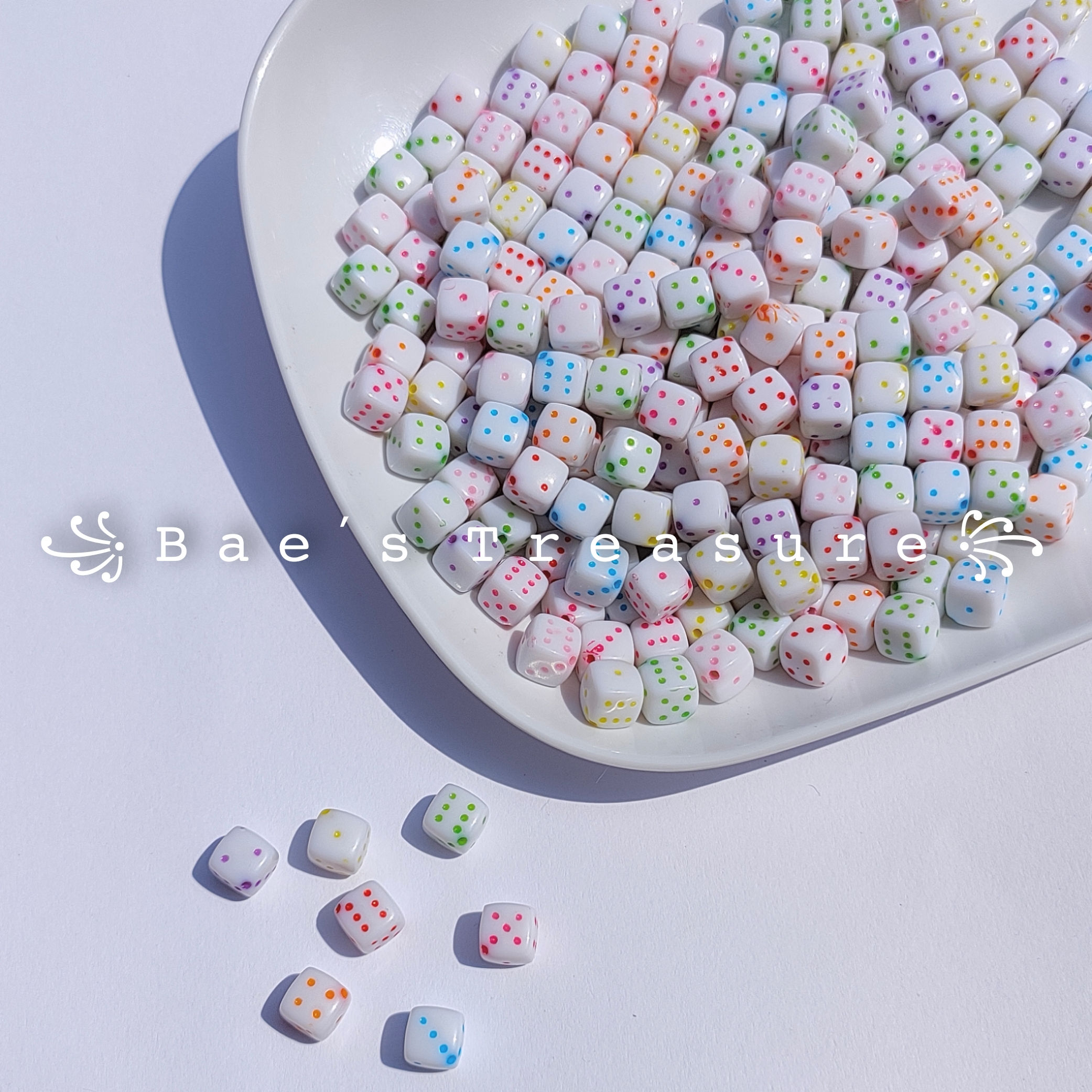 White Dice Bead