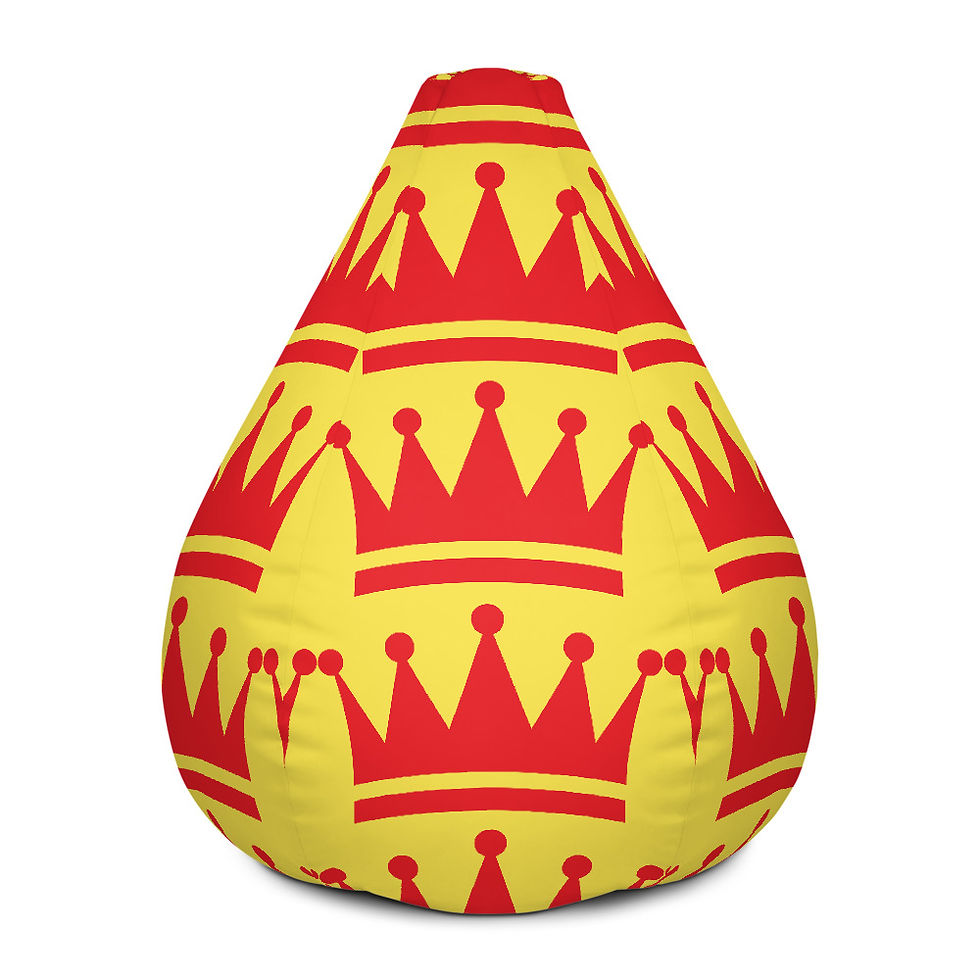 Thumbnail: King's throne Bean Bag Chair w/ filling- Yellow and red