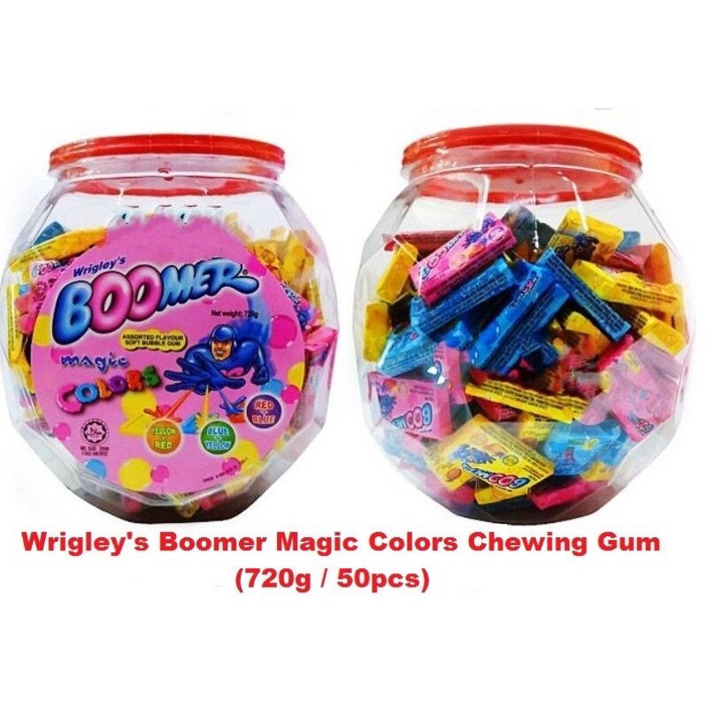 Thumbnail: 150Pcs x (Wrigley's Boomer Assorted Flavour Bubble Gum Jar) Boomer口香糖720g