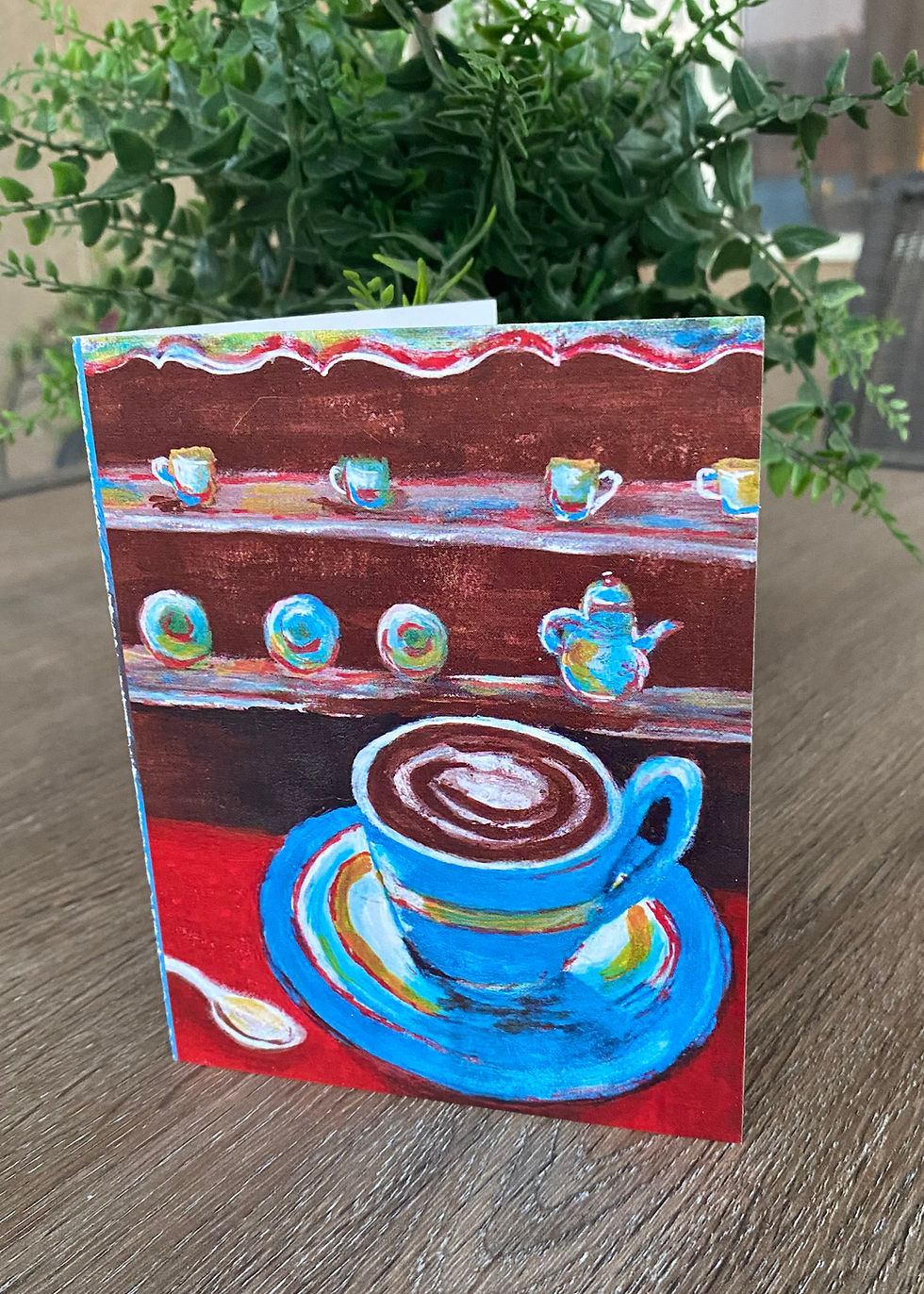 Thumbnail: Blue Java Journey 4.25x5.5 Blank Folded Note Card with Envelope