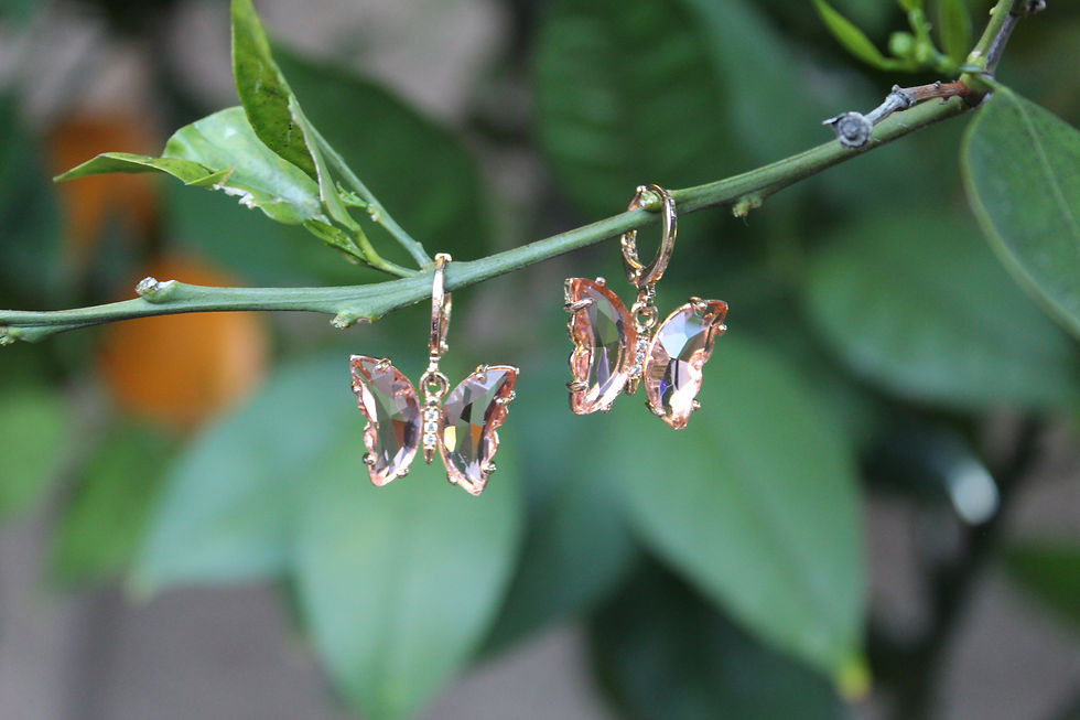 Thumbnail: Crystal Butterfly Drop Earrings in Multiple Colors