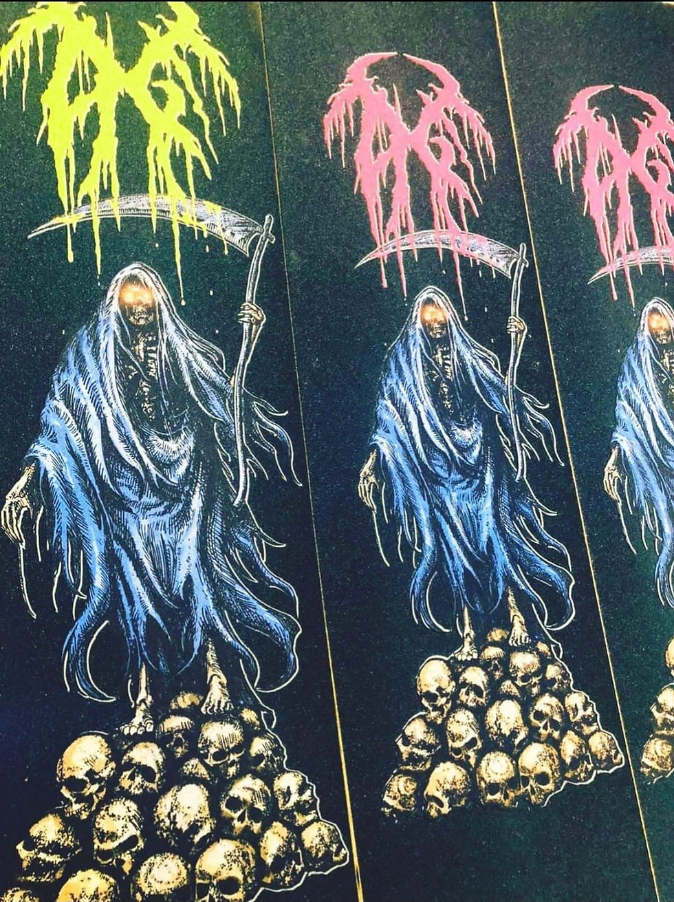 Grim Reaper skateboard grip tape