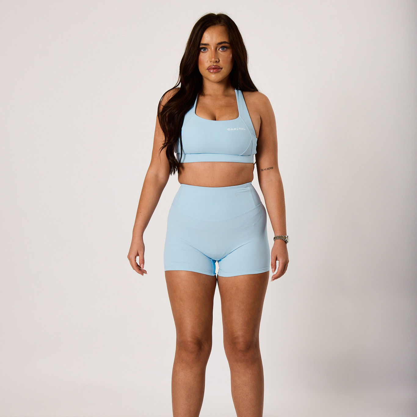 Yoga Top/Shorts Set - Baby Blue