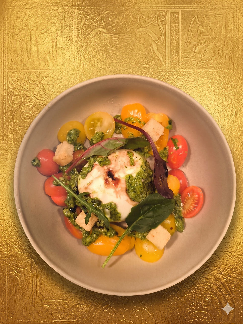 Close-up view of a gourmet dish served in the restaurant