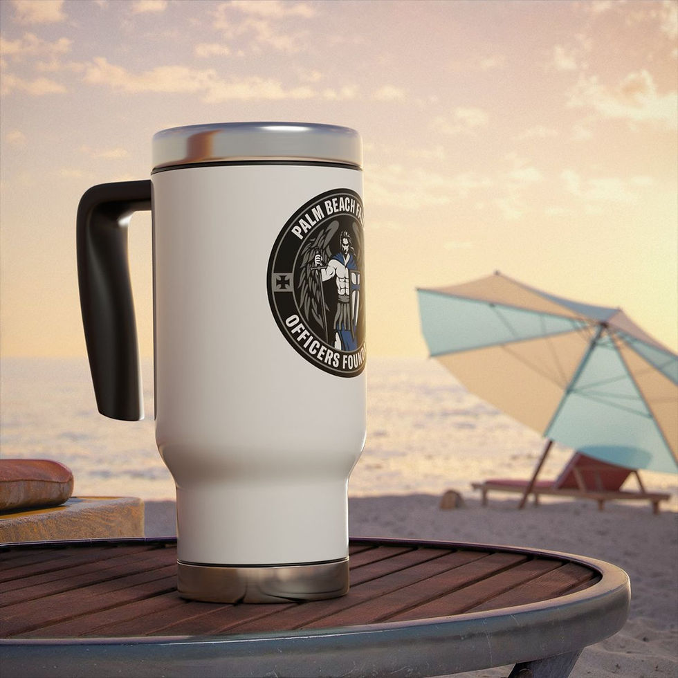 Thumbnail: PBFOF Stainless Steel Travel Mug with Handle, 14oz
