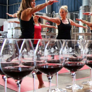 wine and yoga class
