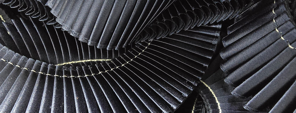 Pleated Navy Rosette Ribbon Material