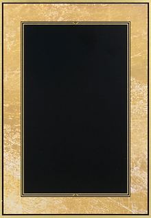 Solid brass engraving plate with artistic border.