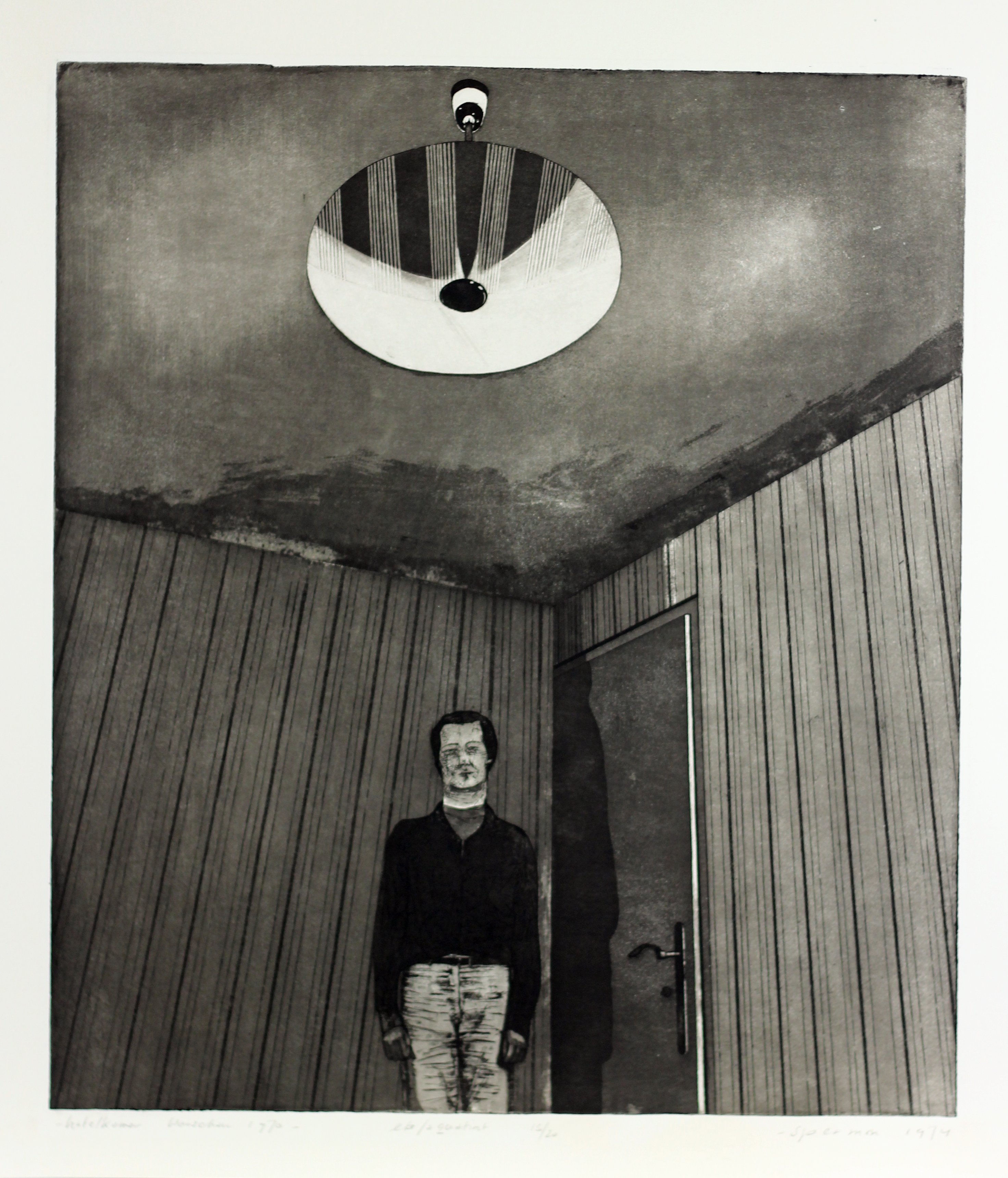 Kees Spermon - Hotelkamer Warschau 1970 - Hand Signed Etching