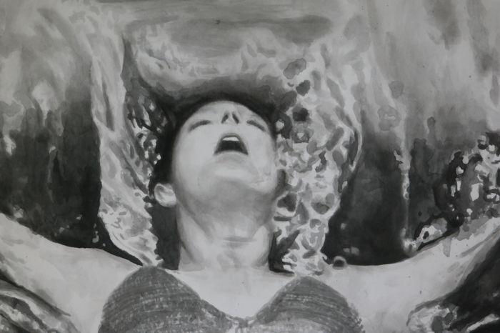 Thumbnail: Rikki Kasso - Queen of the Fall - Sumi ink on canvas, signed