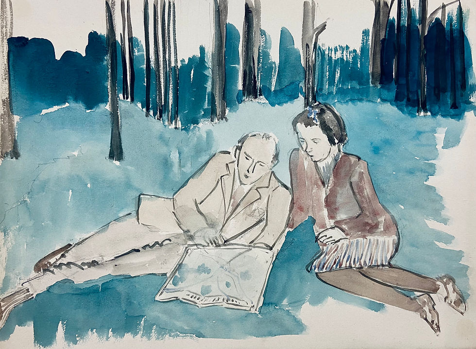 Thumbnail: Nicole Ickx (1924-2017) - Picnic at the park