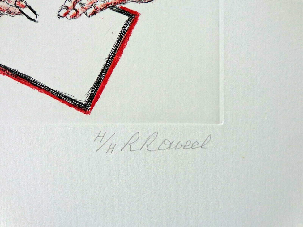 Thumbnail: Roger Raveel Etching Drawing Writing boy Hand signed Buy art Online Affordable art Europe Belgium