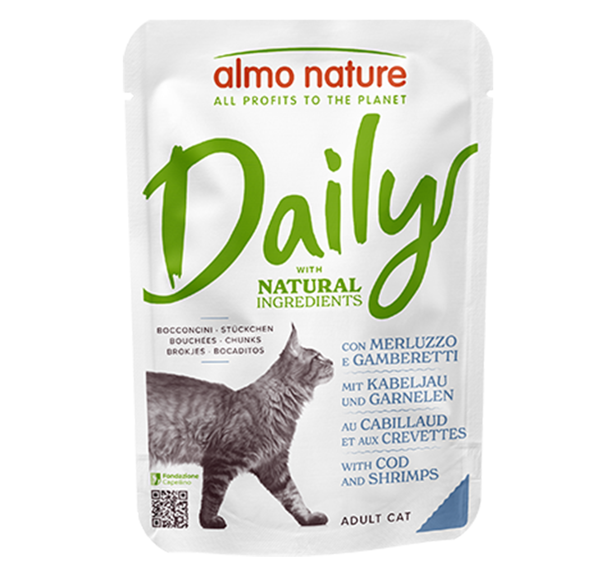 almo nature-Daily 成貓主食濕包 雪魚,蝦 70G