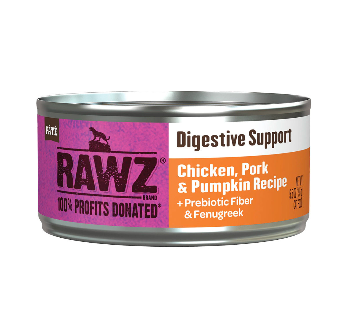 RAWZ 消化保健-雞+豬+南瓜全年齡貓罐頭155G