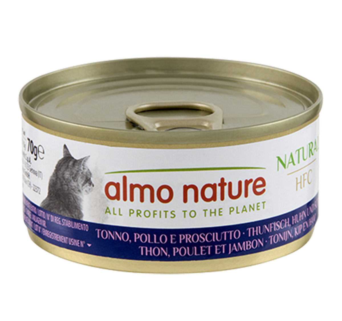 almo nature-HCF成貓罐 吞拿魚,雞肉,火腿 70G
