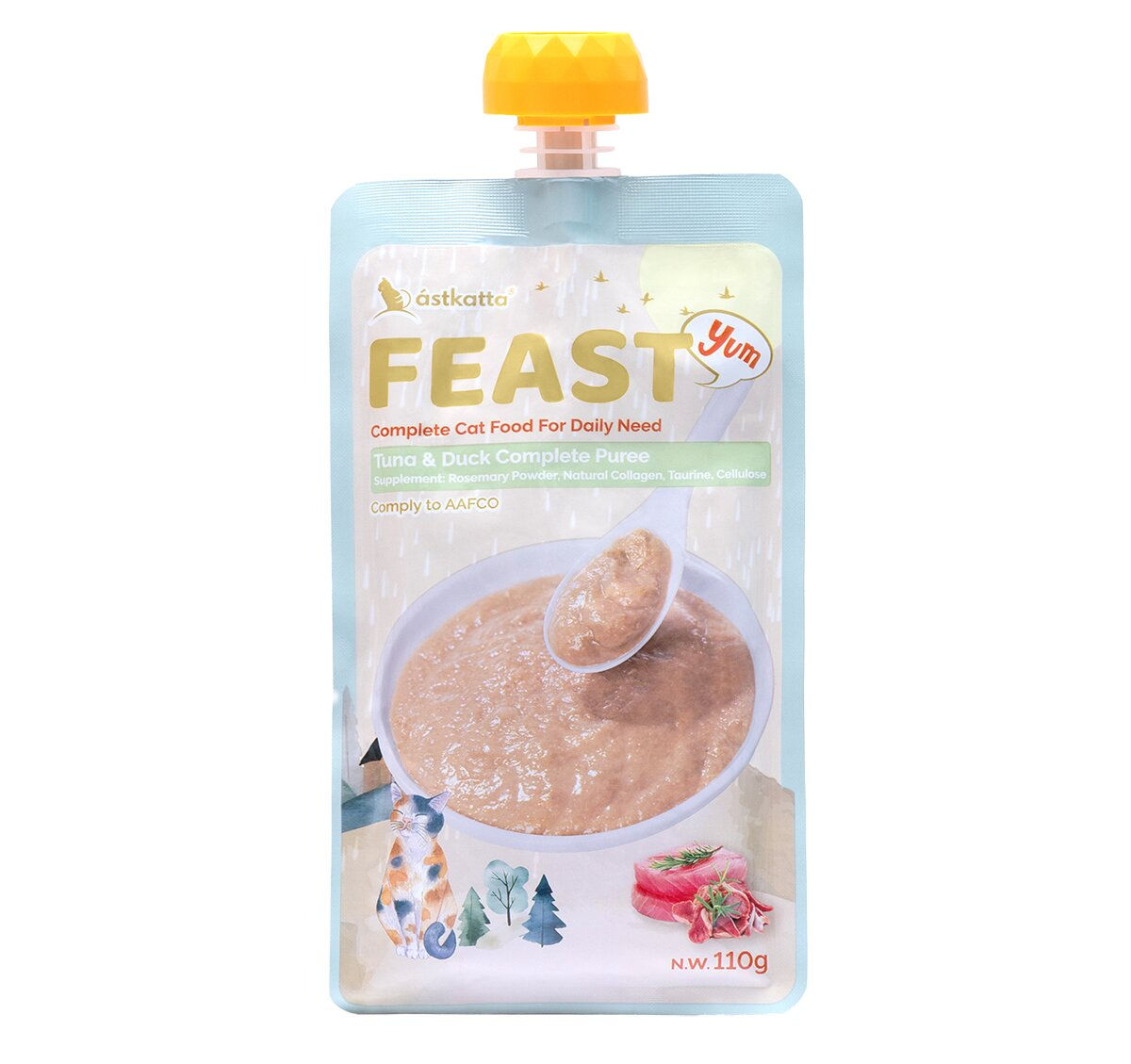 ASTKATTA FEAST主食肉泥系列貓濕包 吞拿+鴨肉 110g