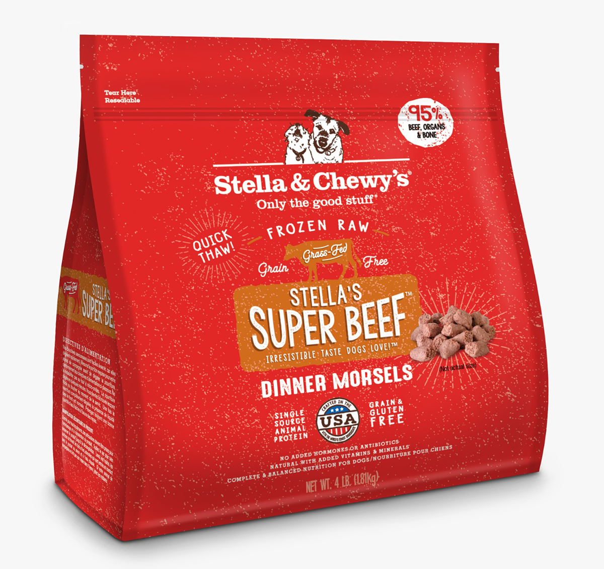 Stella & Chewy's  急凍生肉肉粒狗糧 牛肉配方 4LB(需冷藏)