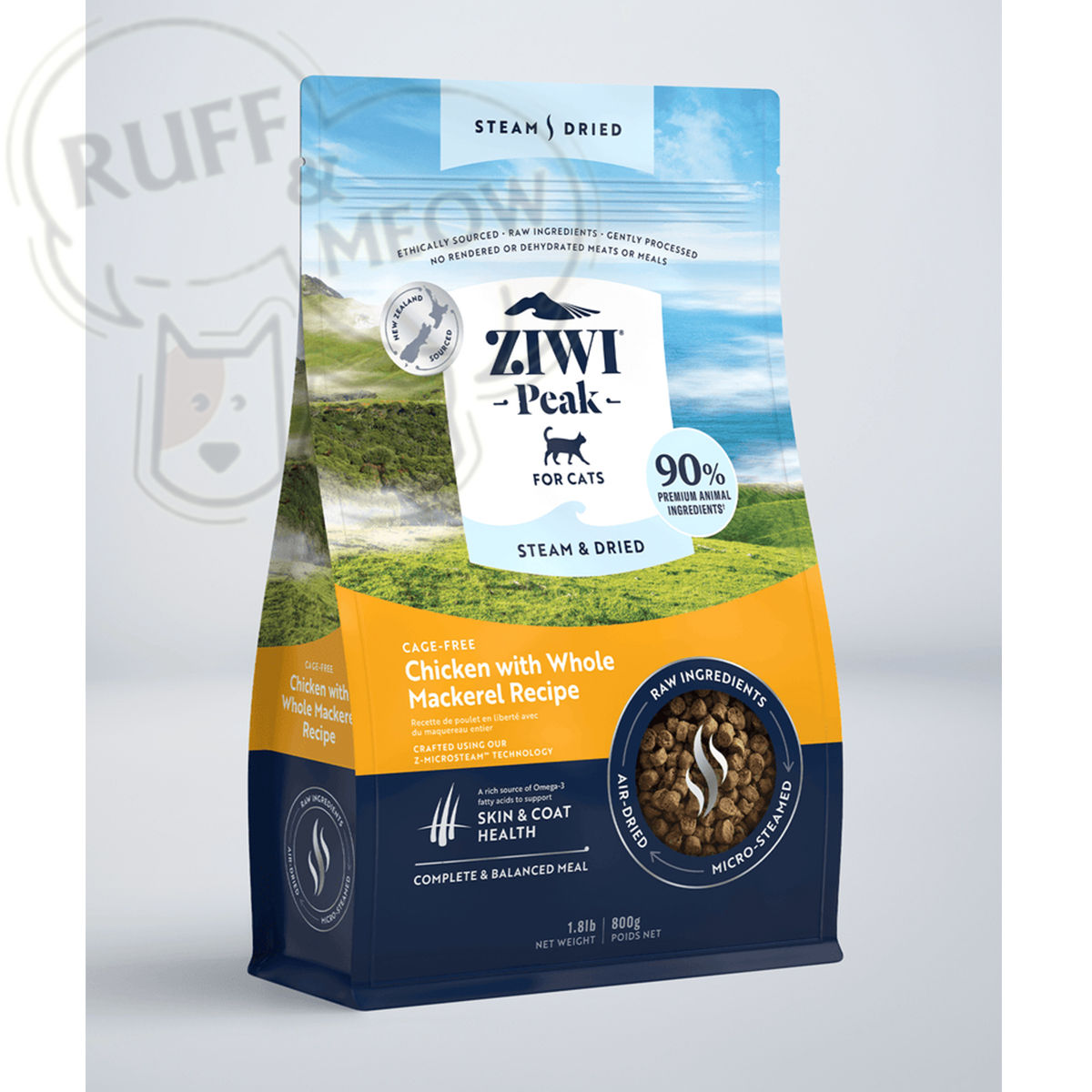 ZiwiPeak 巔峰微蒸風乾貓糧 放養雞+原條鯖魚 2.2KG