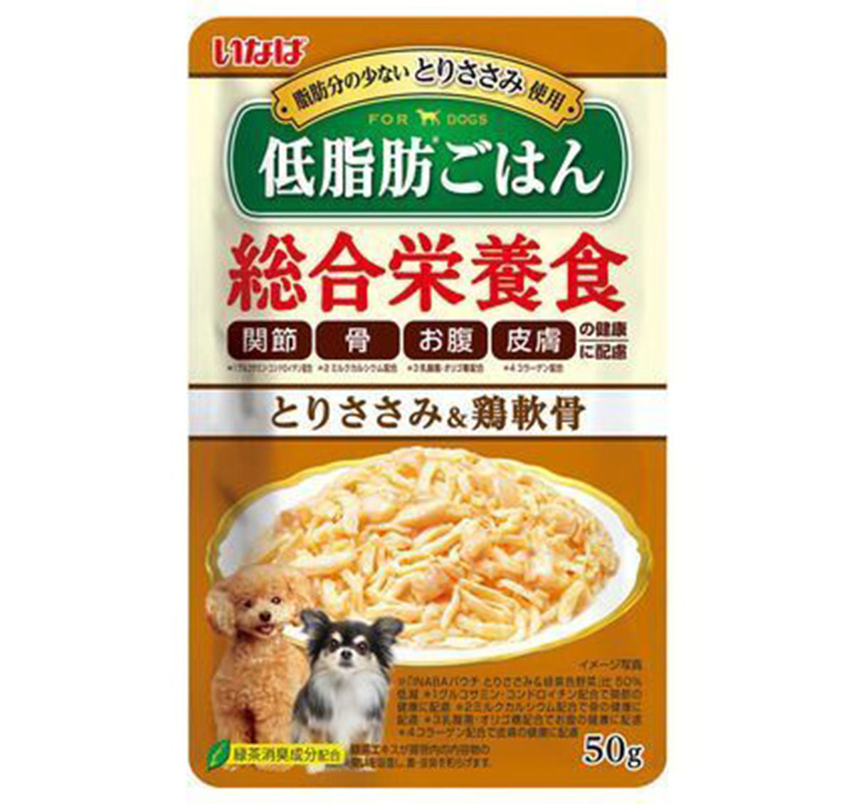 Inaba 低脂配方濕糧 雞肉+雞軟骨 50g<QDR133>