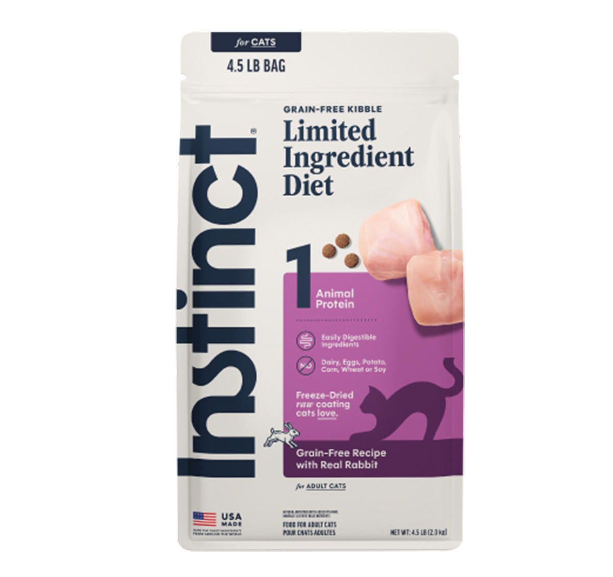 Instinct本能 單一蛋白質"低致敏"無穀物兔肉貓糧 4.5LB