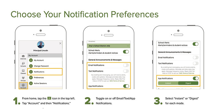 ParentSquare notifications settings