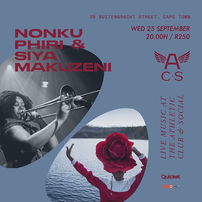 ACS gig poster featuring Nonku Phiri and Siya Makuzeni