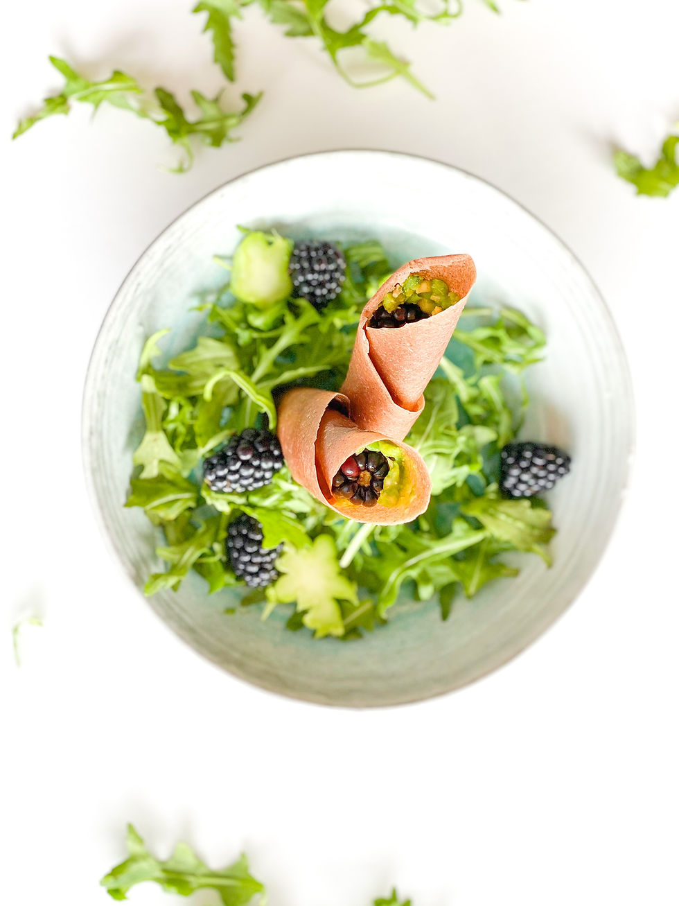 SPRING ARUGULA BLACKBERRY MINT SALAD