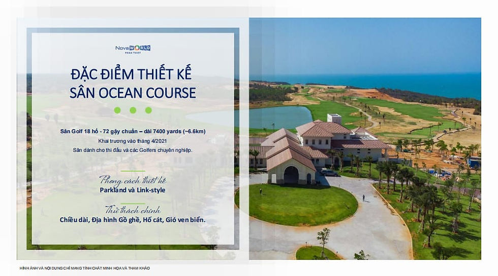 Đặc điểm thiết kế PGA Ocean Golf Novaworld Phan Thiết