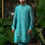 Thumbnail: Airy Aqua Camel Embroidered Kurta Set