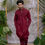 Thumbnail: Cherry Maroon Quilted Kurta Set