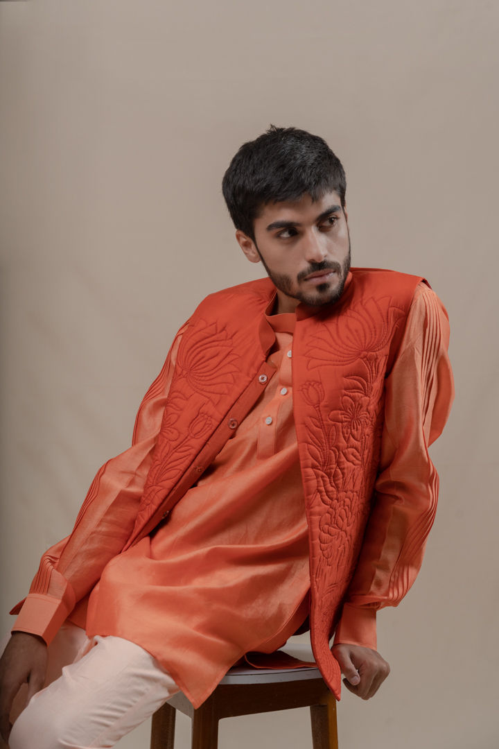 Thumbnail: Carrot Bundi / Nehru Jacket -Kurta Set