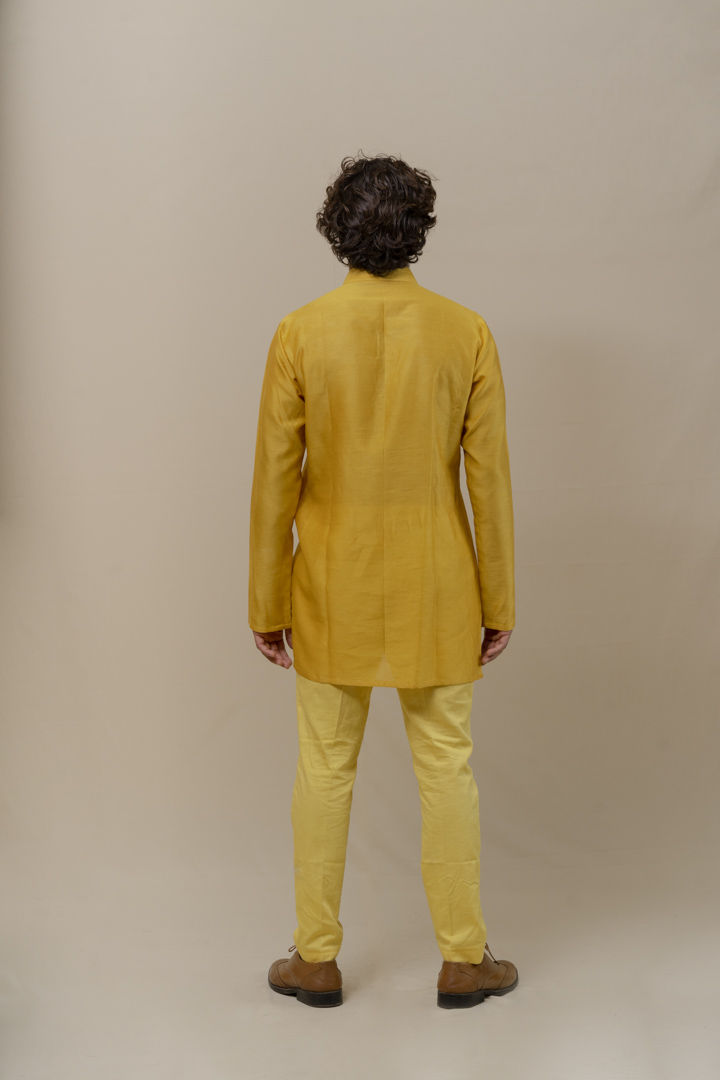 Thumbnail: Marigold Chanderi Silk Kurta Set