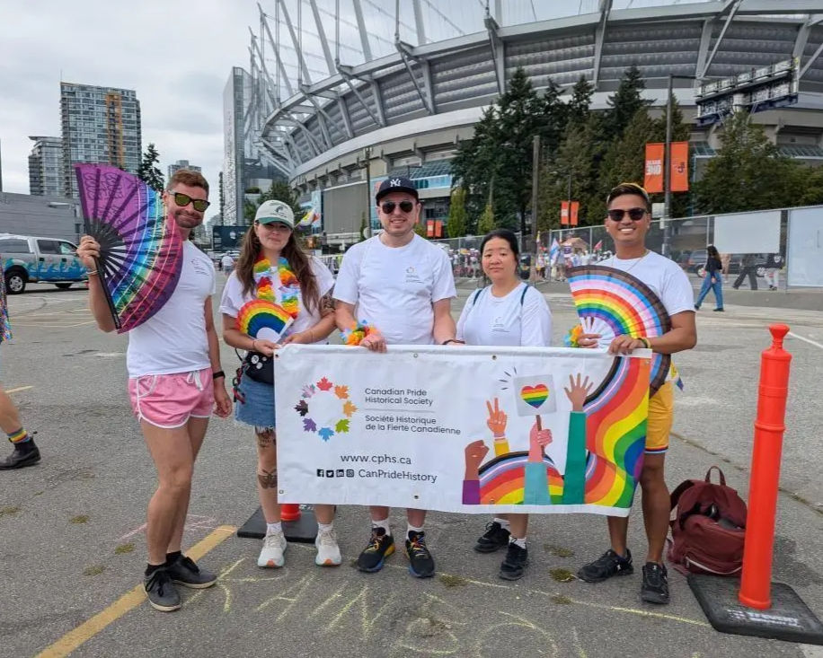 photo of the CPHS team at a pride parade