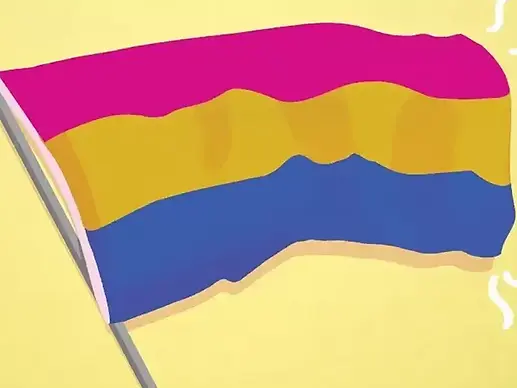 Pansexual flag: Pink, Yellow, Blue