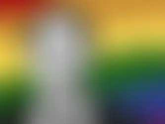 graphic portrait of Harvey Milk in front of a pride flag.