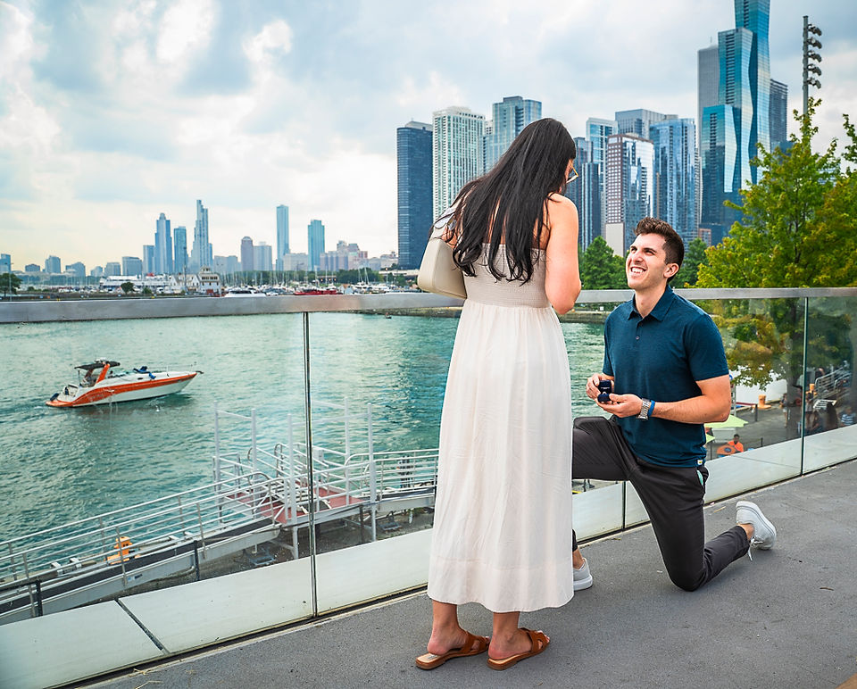 Navy Pier Surprise Proposal in Chicago